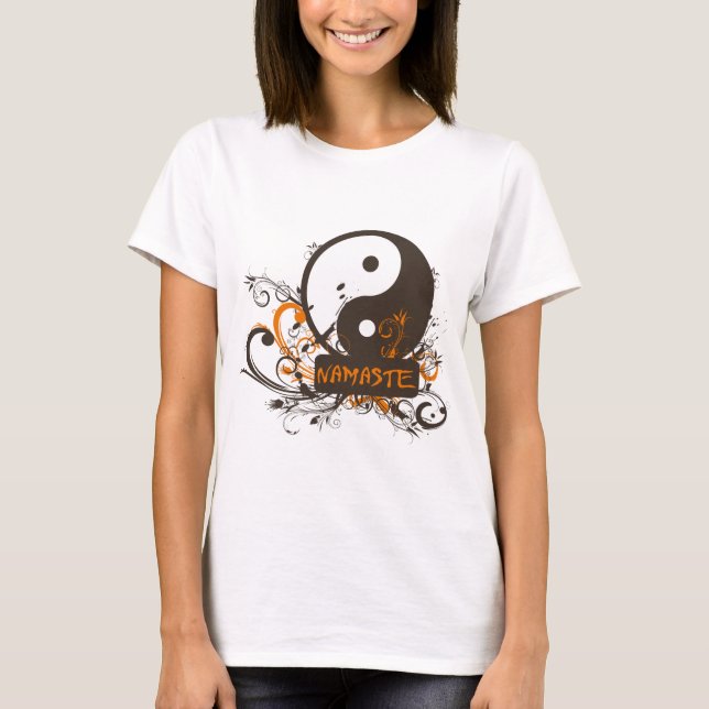 Namaste Yin Yang T-Shirt (Front)