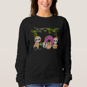 Namaste Yoga Animal Skateboarder Doughnut Coffee C Sweatshirt
