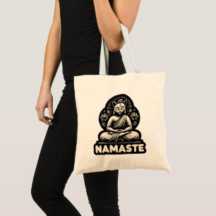 Namaste Yoga cat in a Buddha pose Tote Bag