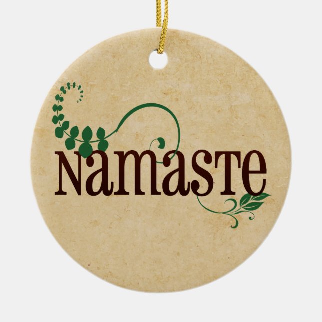 Namaste Yoga Ceramic Tree Decoration (Front)