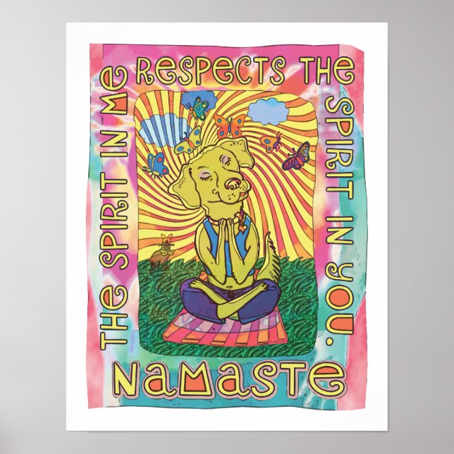 Namaste Yoga Dog Poster (Front)