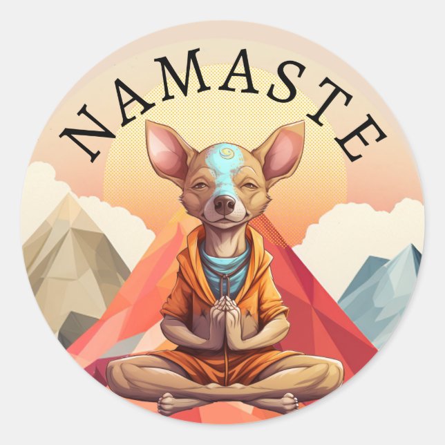 Namaste Yoga Dog Sticker (Front)
