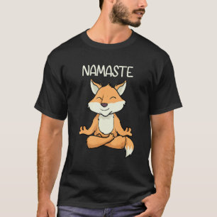 Namaste Yoga Funny Fox Meditation Exercise Animal T-Shirt
