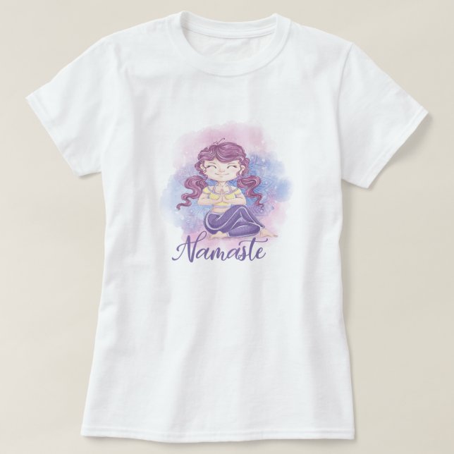 Namaste Yoga Girl T-Shirt (Design Front)