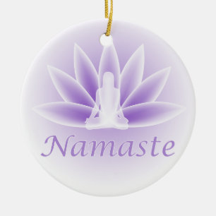 Namaste Yoga Lotus Woman Flower Violet Ornament