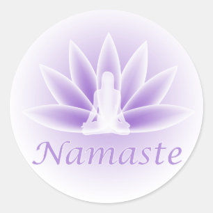 Namaste Yoga Lotus Woman Flower Violet Sticker