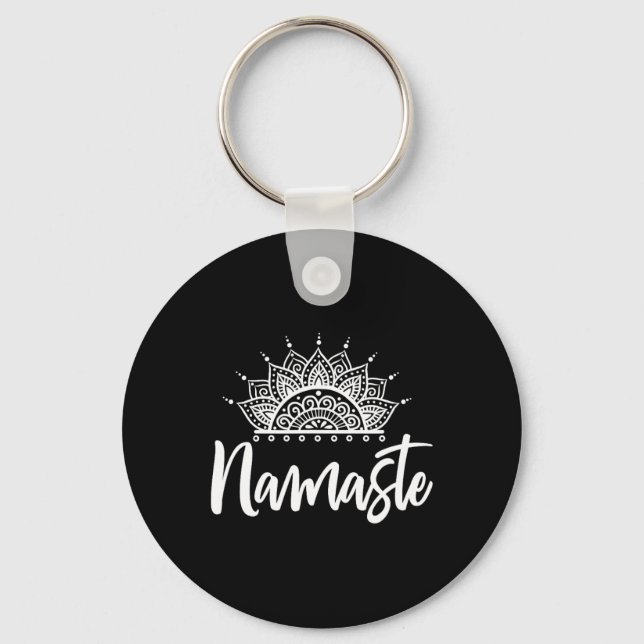 Namaste Yoga Meditation Exercise Yoga Gift  Key Ring (Front)