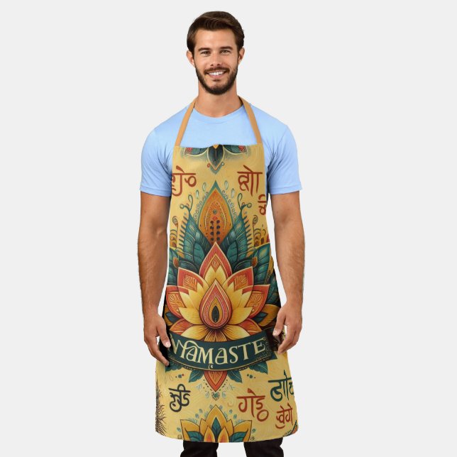 Namaste, Yoga, Meditation, Peace, Respect Apron (Worn)