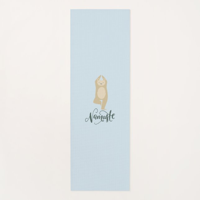 Namaste Yoga Pose Bear Yoga Mat (Front)
