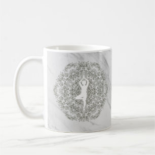 Namaste Yoga Pose Mandala Pattern Coffee Mug