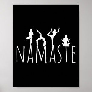 Namaste Yoga Poses Zen Fitness Women Workout Wear Poster