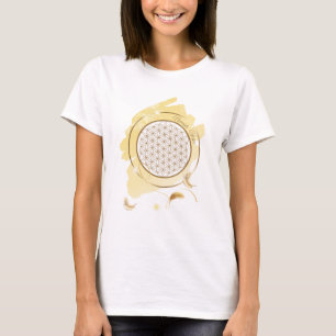 Namaste – Yoga Shirt mit goldener Blume des Lebens
