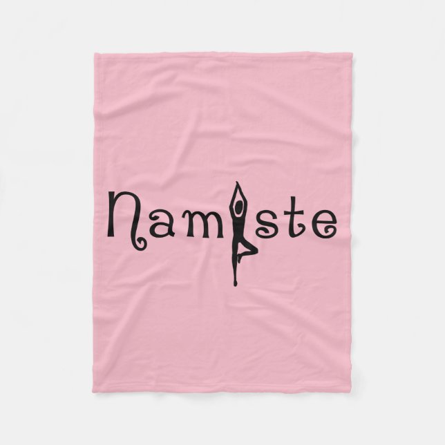 Namaste Yoga Silhouette Fleece Blanket (Front)