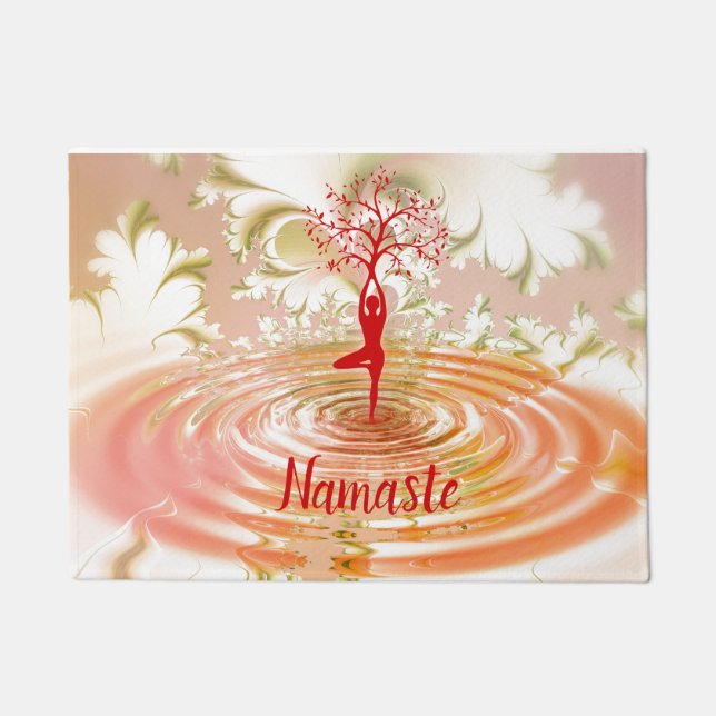 Namaste Yoga Tree of Life Spiritual Welcome Doormat (Front)