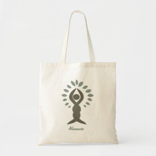 Namaste Yoga Tree Tote Bag