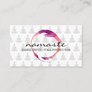 Namaste Yoga Tribal Pattern lotus Health Business Card