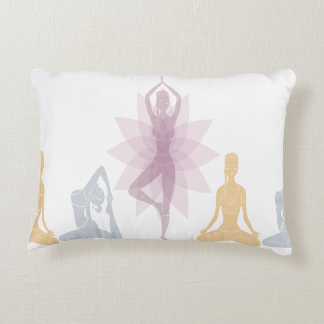 Namaste,yoga,yogi,women,chakra,chi,spiritual,zen Decorative Cushion (Back)