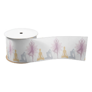 Namaste,yoga,yogi,women,chakra,chi,spiritual,zen Satin Ribbon