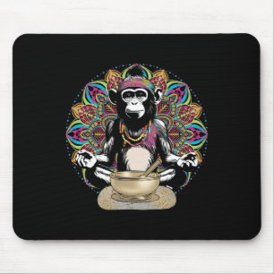 Namaste Yoga Zen Graphic Hippie Monkey Meditating Mouse Pad