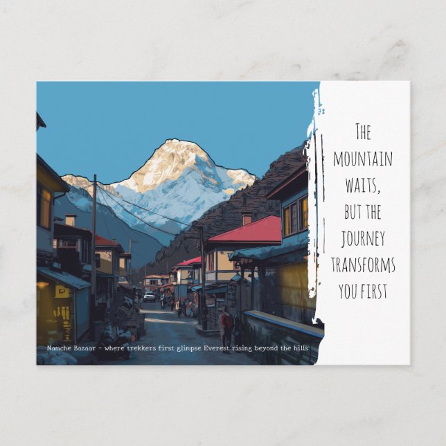 Namche Bazaar Everest View Adventure Travel Holiday Postcard (Front)