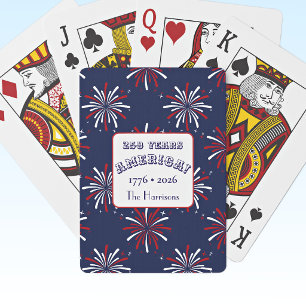 Name, 250 Years America 1776-2026 Fireworks  Playing Cards