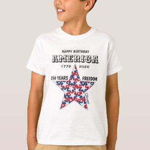 Name 250th Happy Birthday America Stars Youth T-Shirt