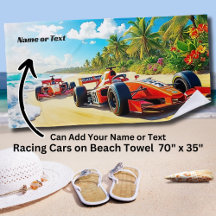 Name, 2 Red Racing Cars on the Sand