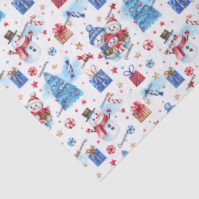 Name, 3 Sheets Tissue Paper Whimsical Christmas (Detail)