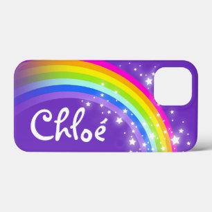 Name (5 letter) rainbow indigo purple iphone case