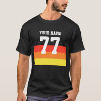 Name 77 Sports Jersey Number Black Yellow Red T-Sh