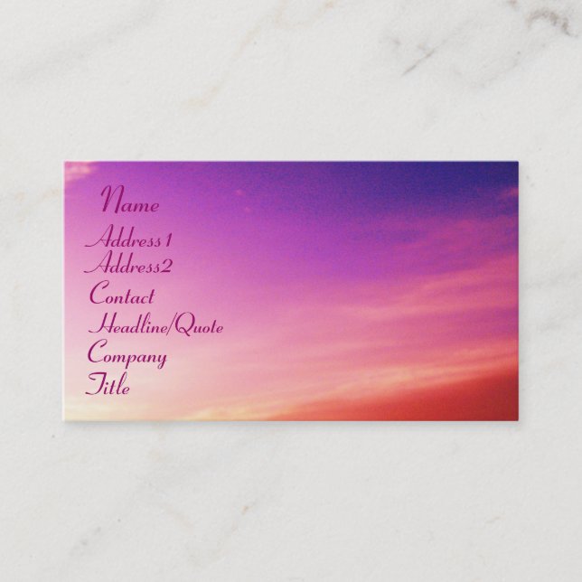 Name, Address1, Address2, Contact, ... Business Card (Front)