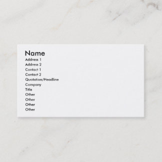 Name, Address 1, Address 2, Contact 1, Contact ... Business Card