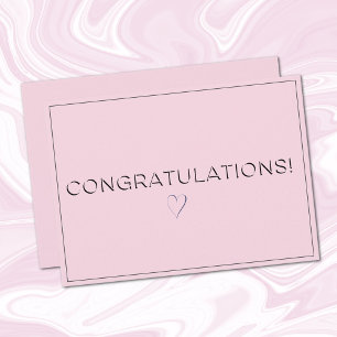 Name, Address Blush Pink Congratulations Flat Card