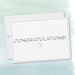 Name, Address Bright White Congratulations Flat Card