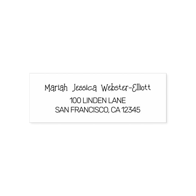 Name Address Casual Handwriting Modern Script Self-inking Stamp (Design)