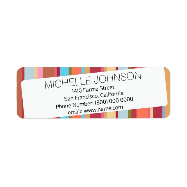 name address, colour stripes (Front)