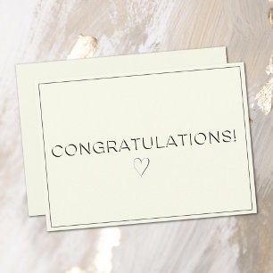 Name, Address Ivory Colour Congratulations Flat Card
