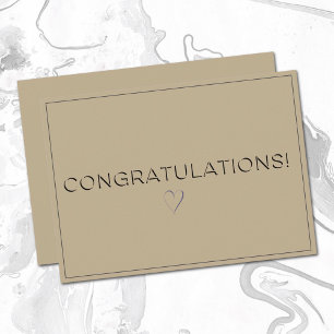 Name, Address Khaki Brown Congratulations Flat Card