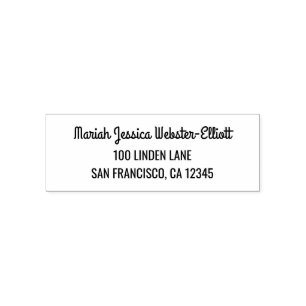Name Address Vintage Retro Handwriting Script Self-inking Stamp