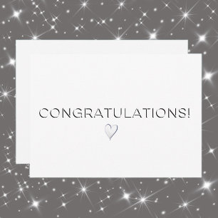 Name, Address    White Elegant Congrats Flat Card