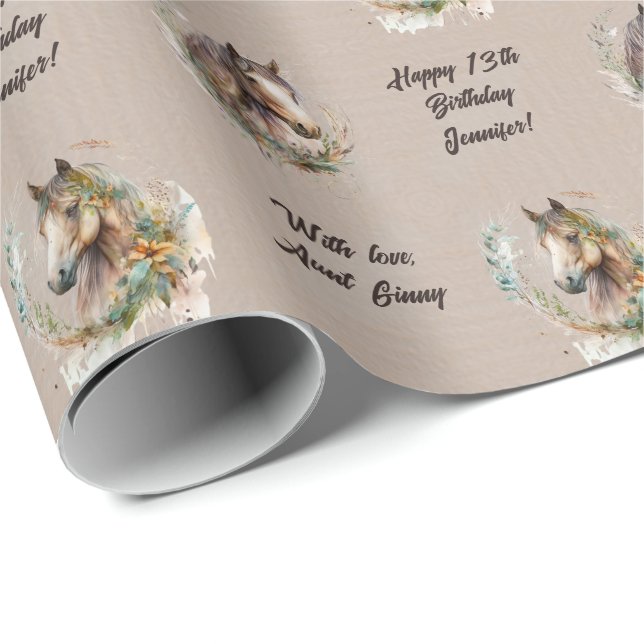 Name Age Sentiment Just a Girl Who Loves Horses  Wrapping Paper (Roll Corner)