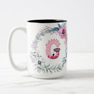 Name Alphabet "G" Two-Tone Coffee Mug