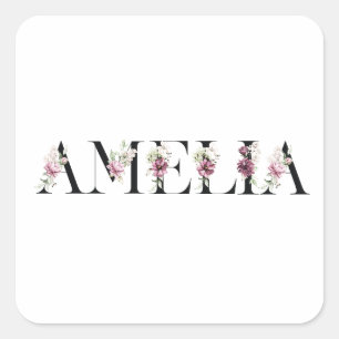 Name Amelia Square Sticker