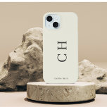 Name and Initial Minimalist   iPhone 15 Case<br><div class="desc">Personalised with first name and initial minimalist on ecru white neutral background iphone case,  perfect for birthdays or any special occasion. This custom case allows you to add a name and initials,  making it a unique and personalised gift. Sleek typography,  it combines modern style with functionality.</div>
