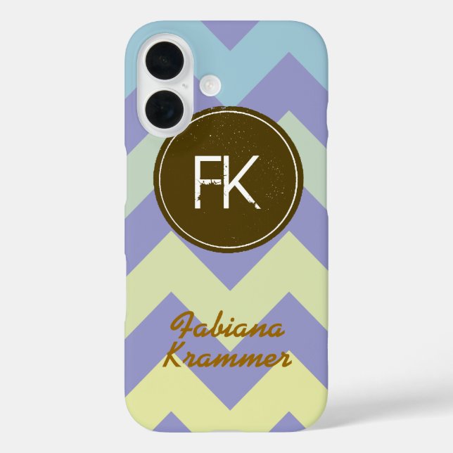 name and initial personalised on chevron Case-Mate iPhone case (Back)