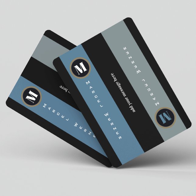 Name and Initial with stripes, modern monogrammed Playing Cards (cool and modern design)