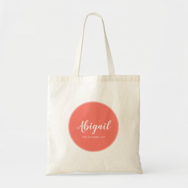Name and Meaning Custom Personalised Tote Bag  (Front)