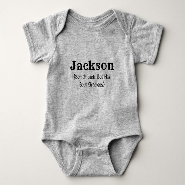Name and Meaning (Jackson) Baby Bodysuit (Front)