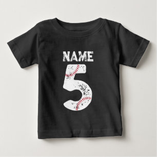 Name and Numbered 5 Baseball, Baseball Team Baby T-Shirt