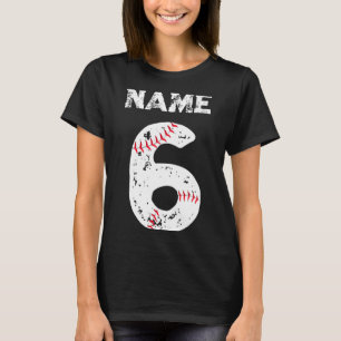 Name And Numbered 6 Baseball Baseball Team T Shirt